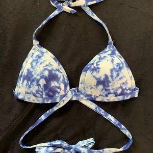 Blue tie dye bikini top